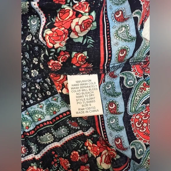 🌿 Umgee Boho High-Low Floral Paisley Dress - Picture 6 of 9